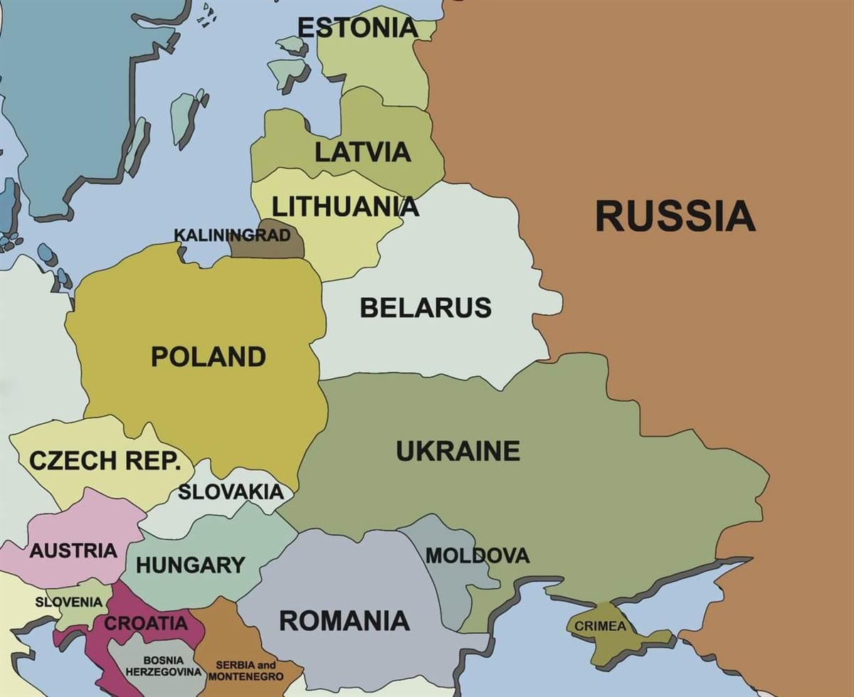 Kartta Slovenia ja naapurimaiden