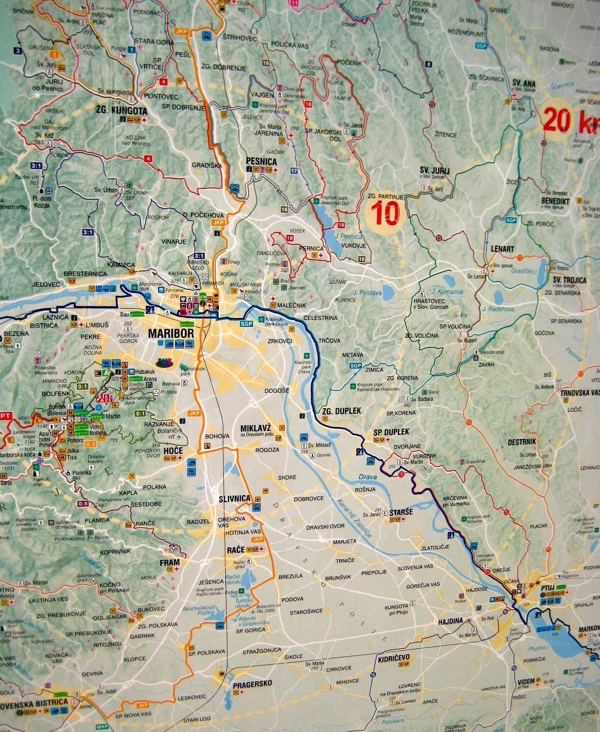Kartta Slovenia pyöräily