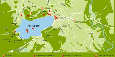 Kartta Slovenia osoittaa lake bled