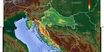 Kartta topografinen Slovenia