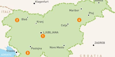 Kartta Slovenian alueilla