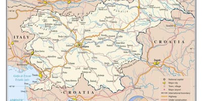 Kartta Slovenian kaupungeissa