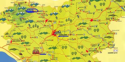 Kartta Slovenian nähtävyydet