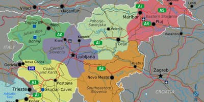Slovenian nähtävyydet kartta