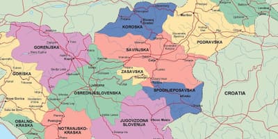 Kartta Slovenian poliittisen