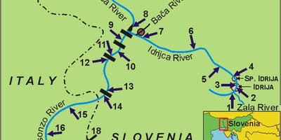 Kartta soca-joen Slovenia